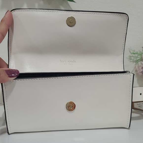 NWT Kate Spade New York White adjustable leather belt bag Size S/M🤍💛 - Picture 10 of 13